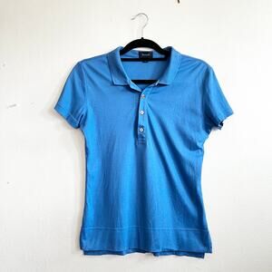 Faconnable Blue Polo Women’s‎ Top Classic Preppy Casual Minimalist Medium